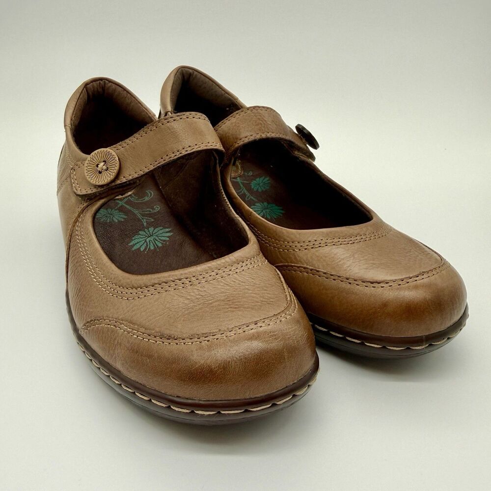 Montana Artisan Crafted Brown Leather Mary Jane Shoe, Women’s Size 8M Slip-on